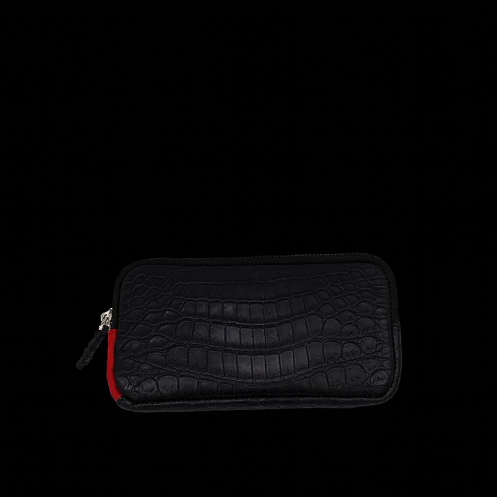 Black Crocodile leather long wallet