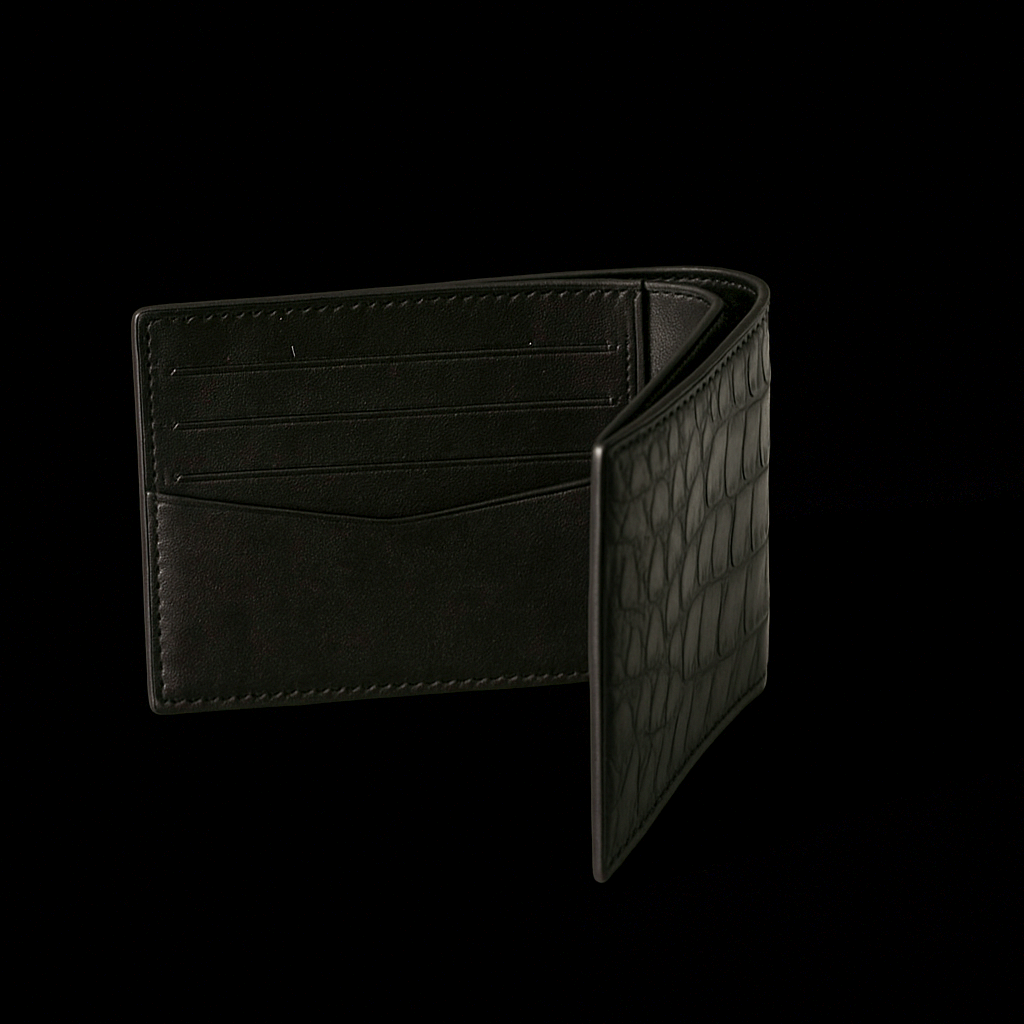 GREEN CROCODILE LEATHER WALLET