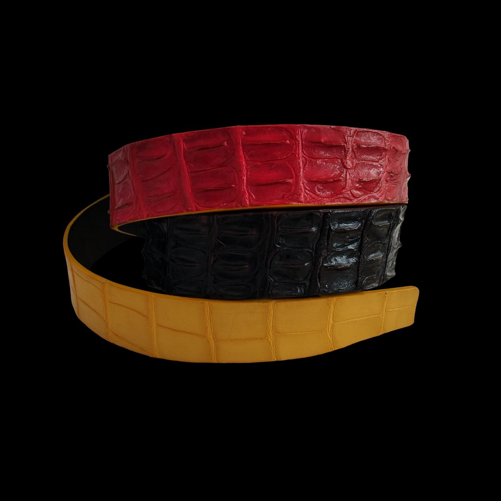 RAINBOW CROCODILE LEATHER BELT
