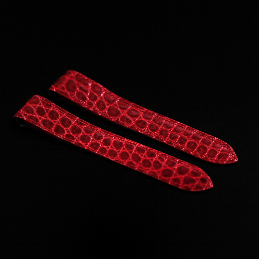 RED CROCODILE LEATHER STRAP
