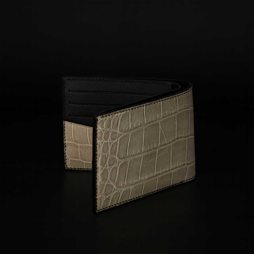 Beige Crocodile leather wallet