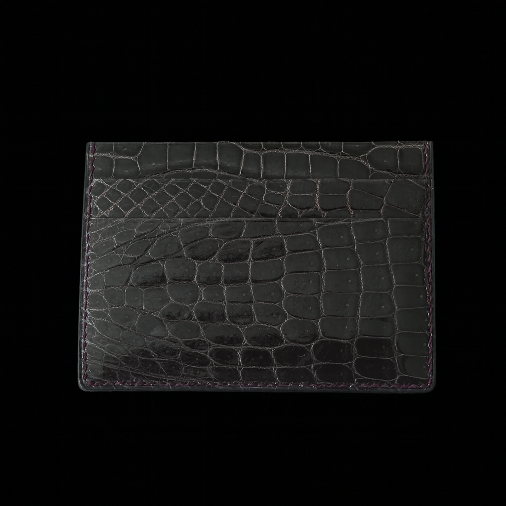GREY CROCODILE LEATHER CARD HOLDER