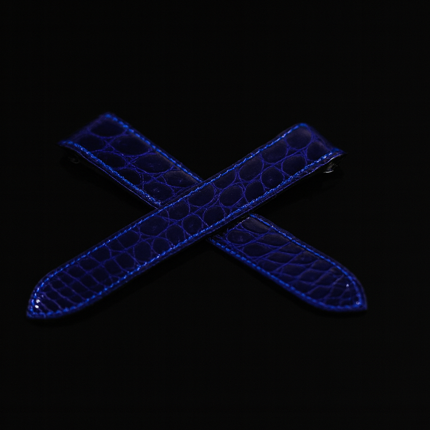BLUE CROCODILE LEATHER STRAP