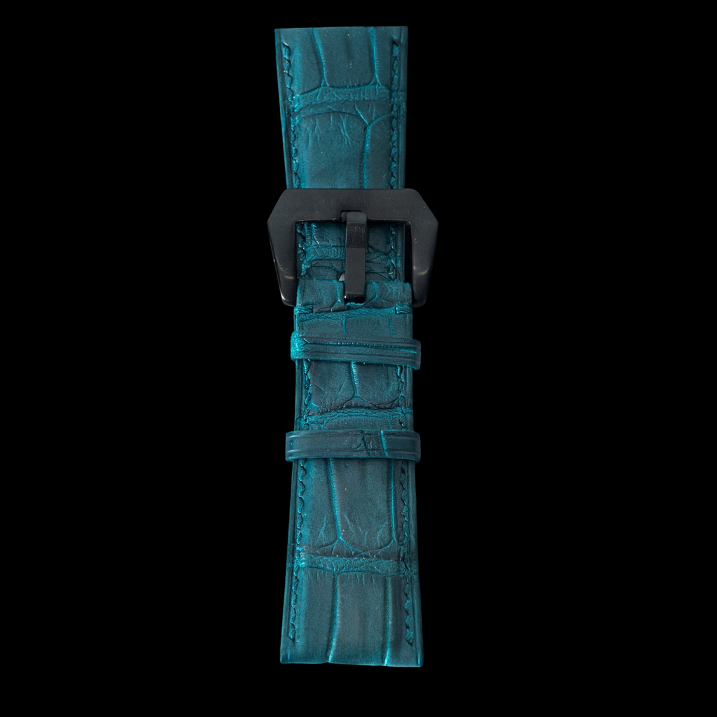 GREEN CROCODILE BELLY LEATHER STRAP