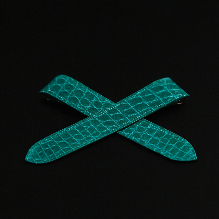 GREEN CROCODILE LEATHER STRAP