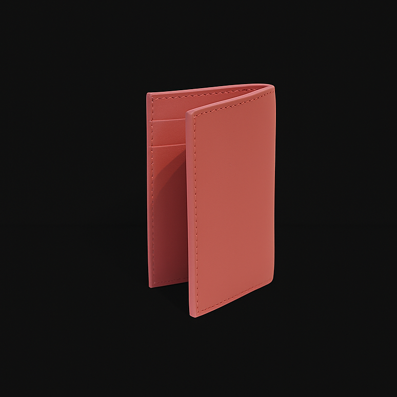 PINK CALF LEATHER CARD HOLDER
