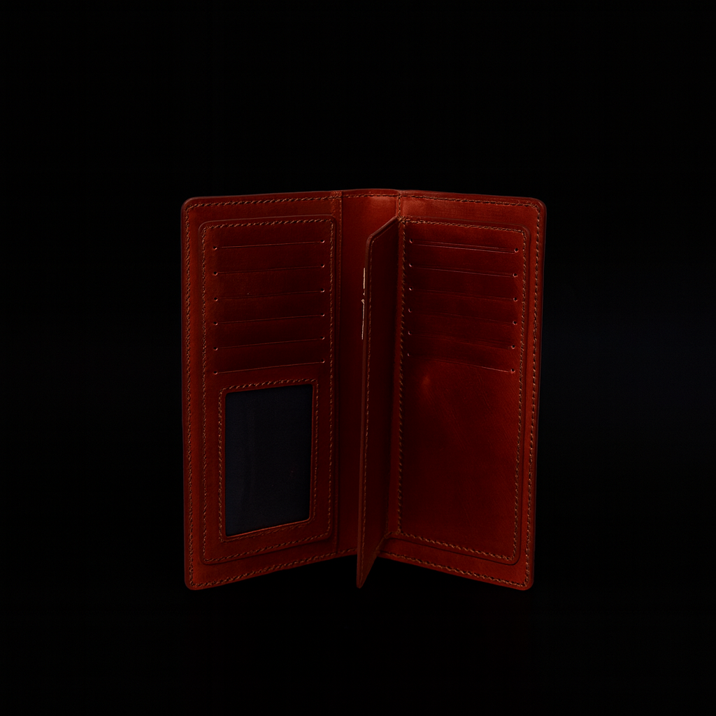 BROWN CROCODILE LEATHER LONG WALLET