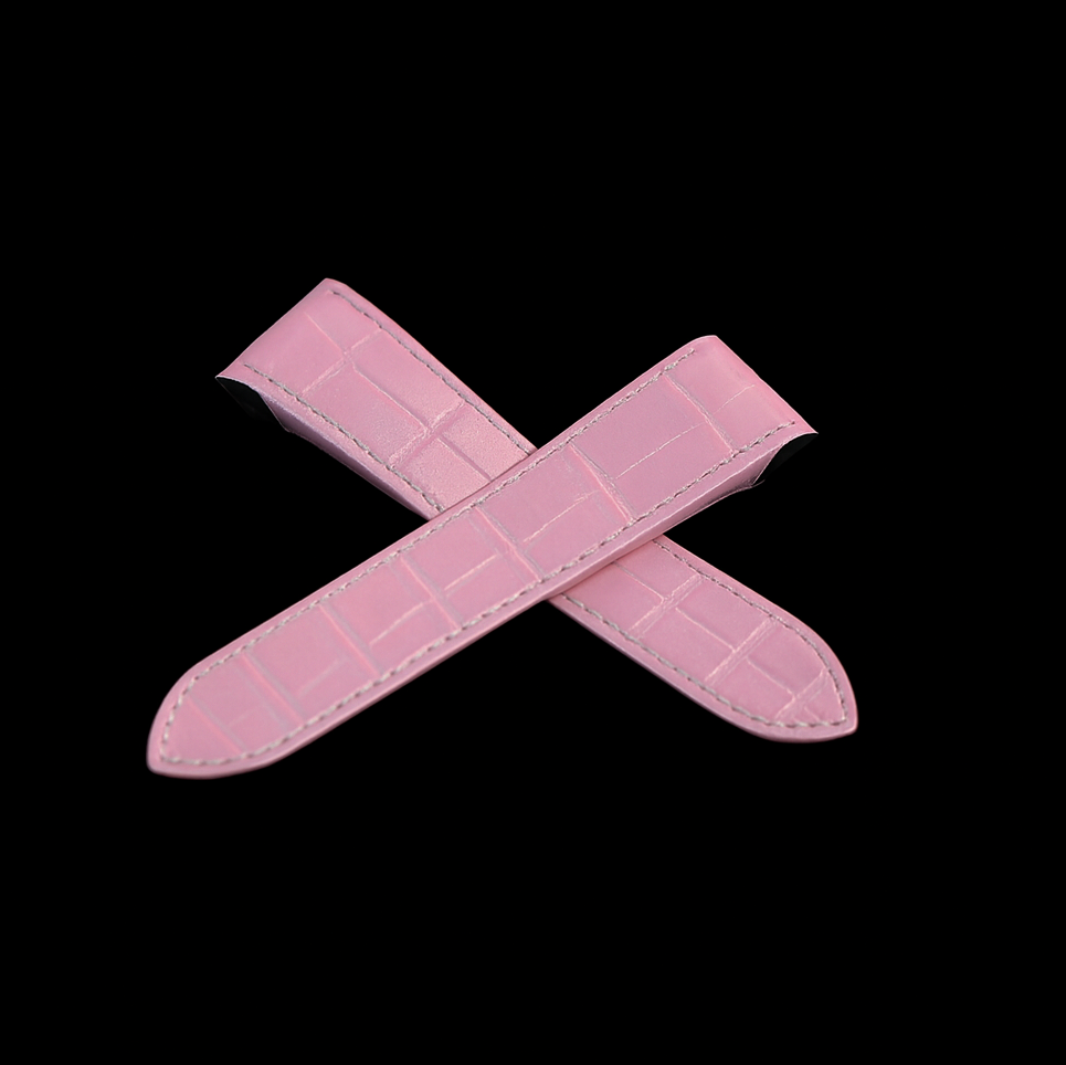PINK CROCODILE LEATHER STRAP