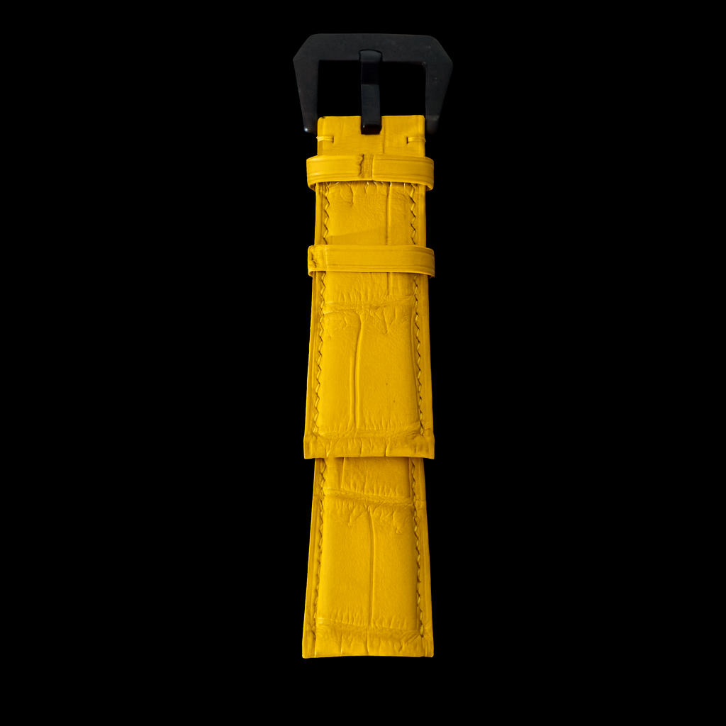 YELLOW CROCODILE BELLY LEATHER STRAP