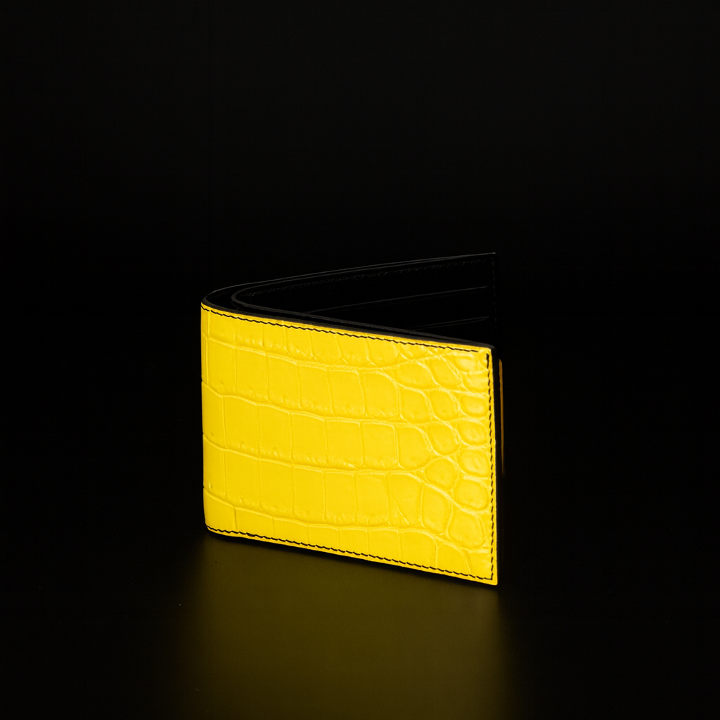 Yellow Crocodile leather wallet