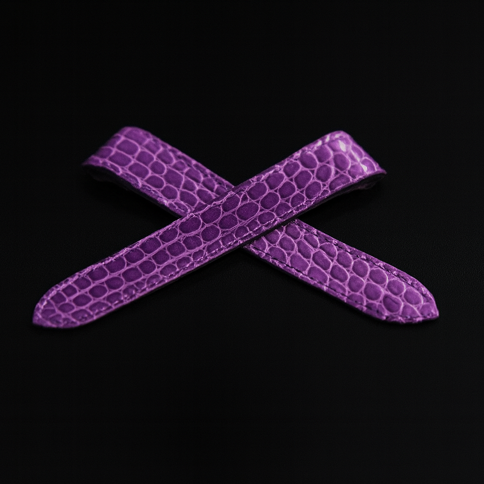 PURPLE CROCODILE LEATHER STRAP
