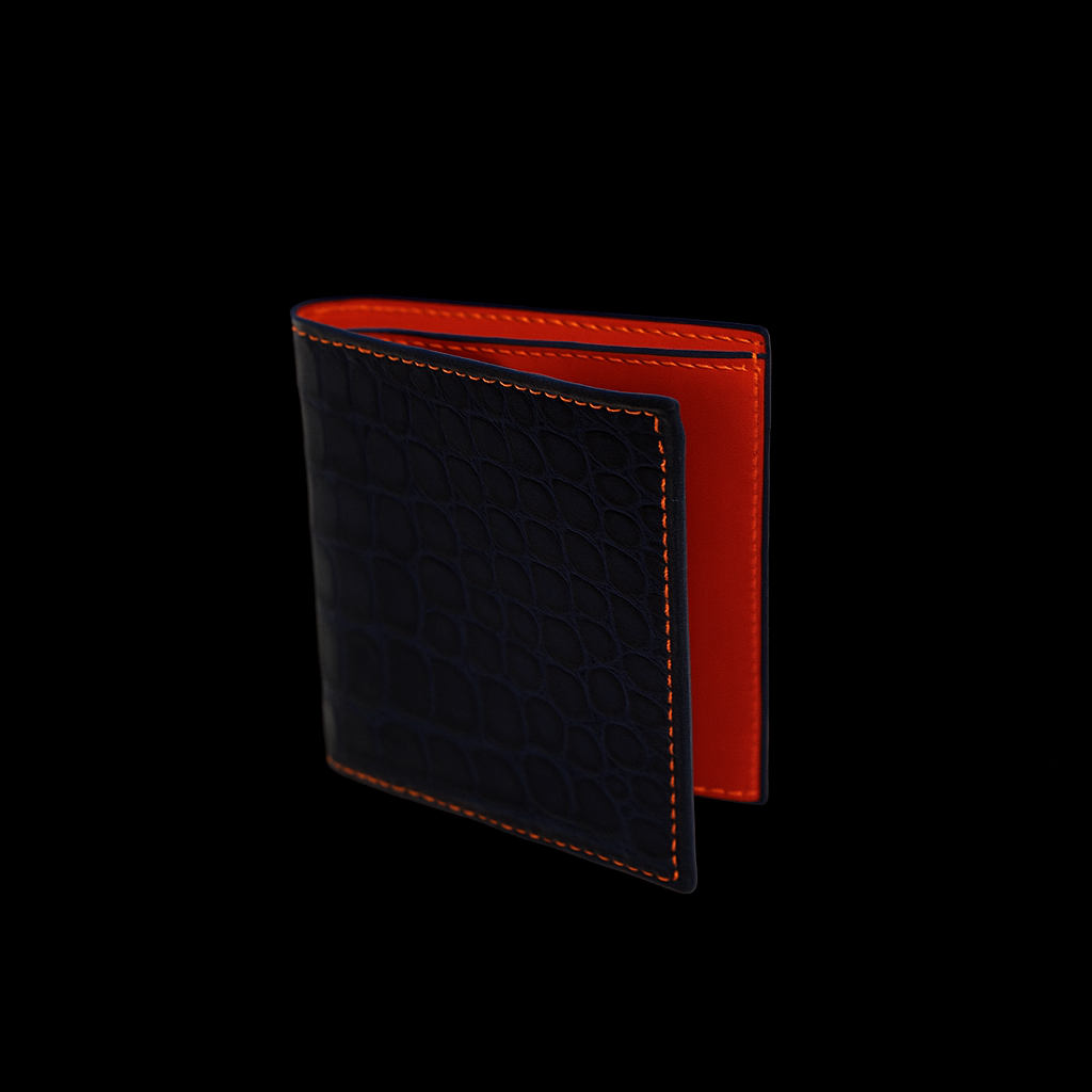 BLUE CROCODILE LEATHER WALLET