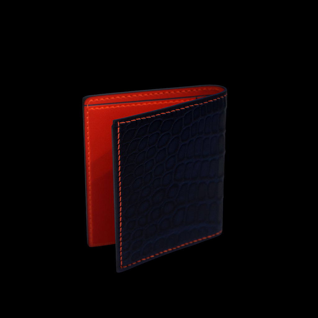 BLUE CROCODILE LEATHER WALLET