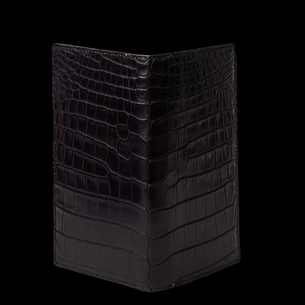 Black Crocodile leather long wallet