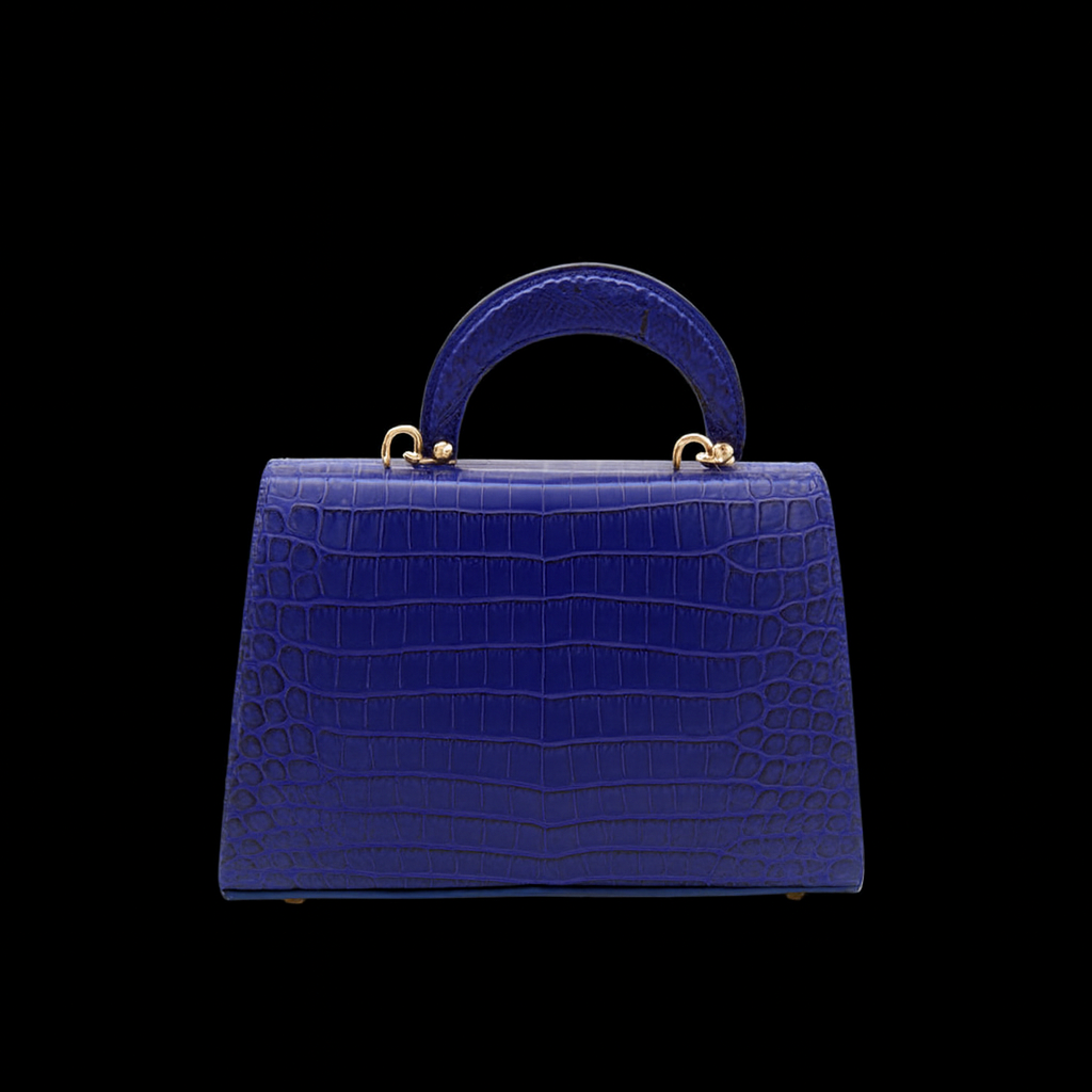 BLUE HANDMADE GENUINE CROCODILE BAG
