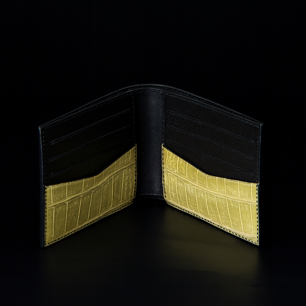 Green Crocodile leather wallet