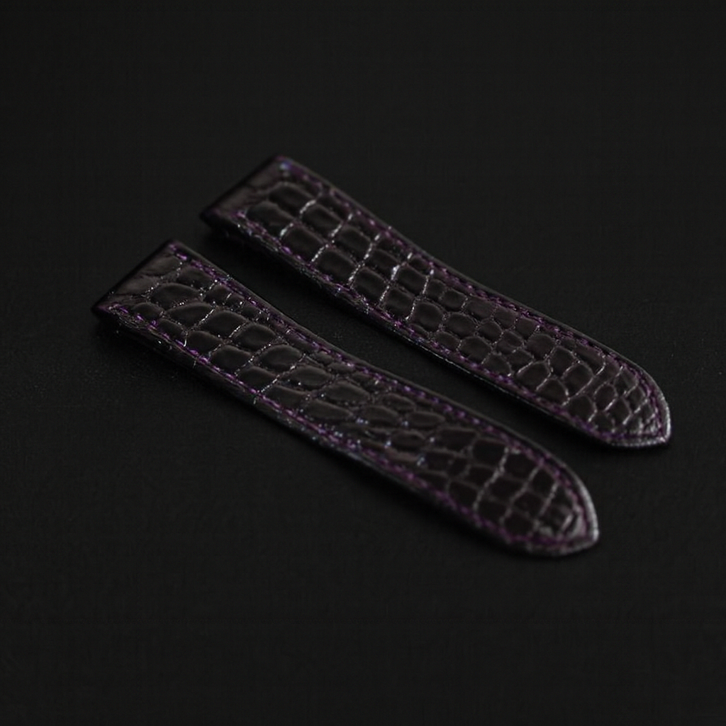 DARK PURPLE CROCODILE LEATHER STRAP