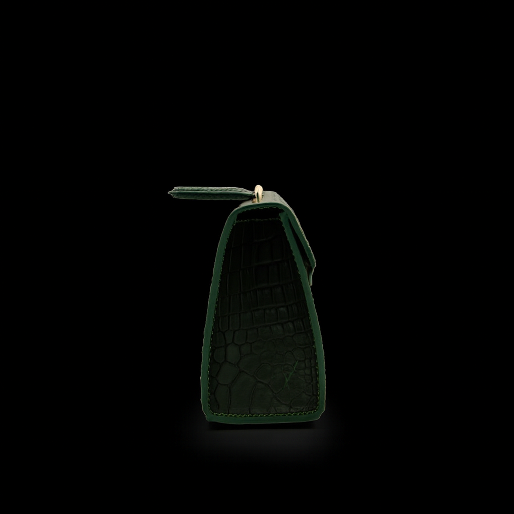 GREEN HANDMADE GENUINE CROCODILE BAG