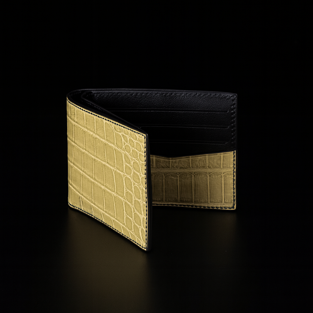 Green Crocodile leather wallet