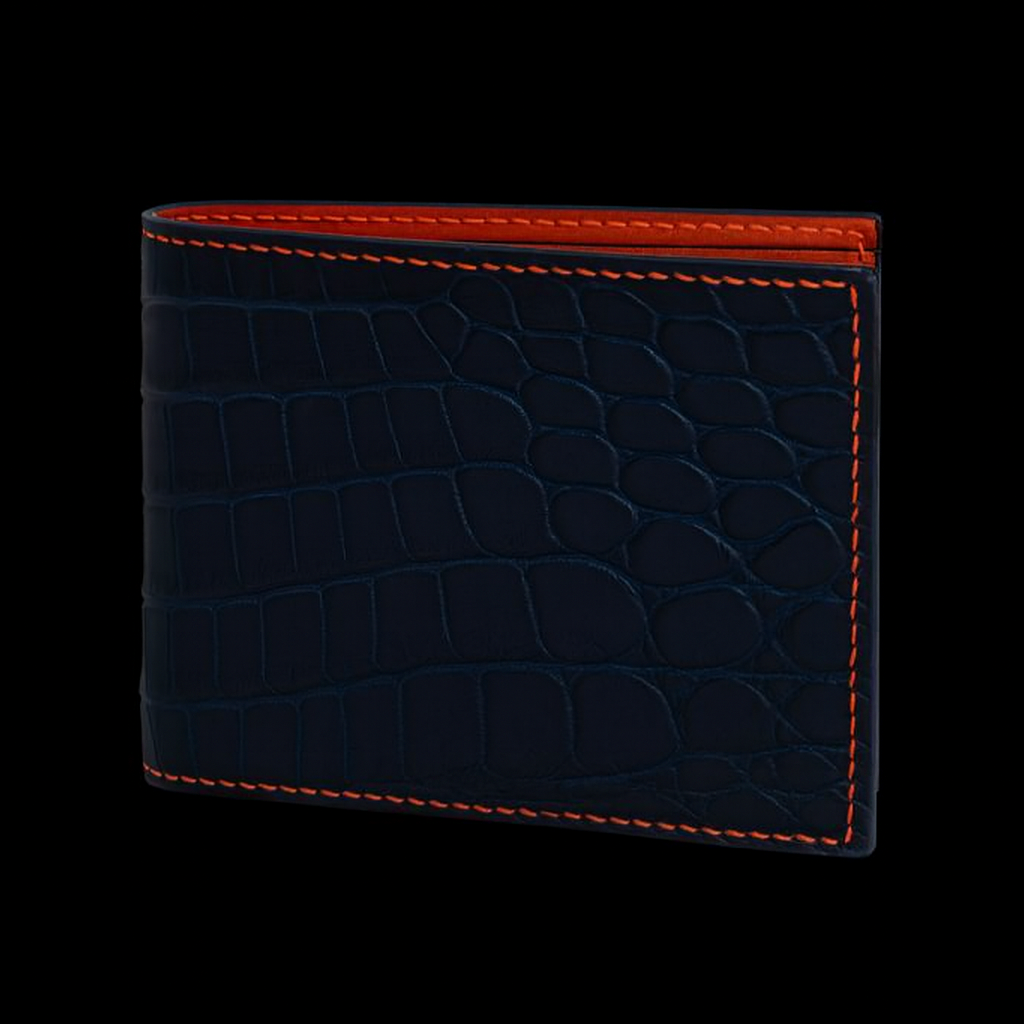 BLUE CROCODILE LEATHER WALLET
