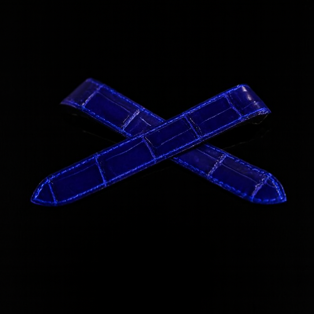 BLUE CROCODILE LEATHER STRAP