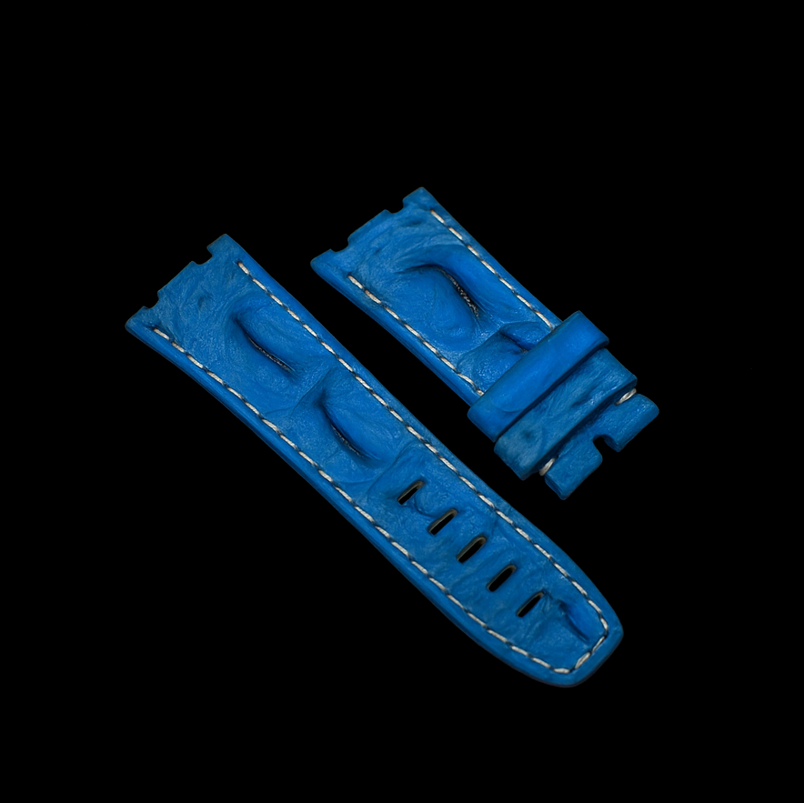 BLUE CROCODILE HORNBACK LEATHER STRAP