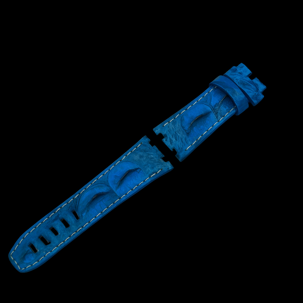 BLUE CROCODILE HORNBACK LEATHER STRAP