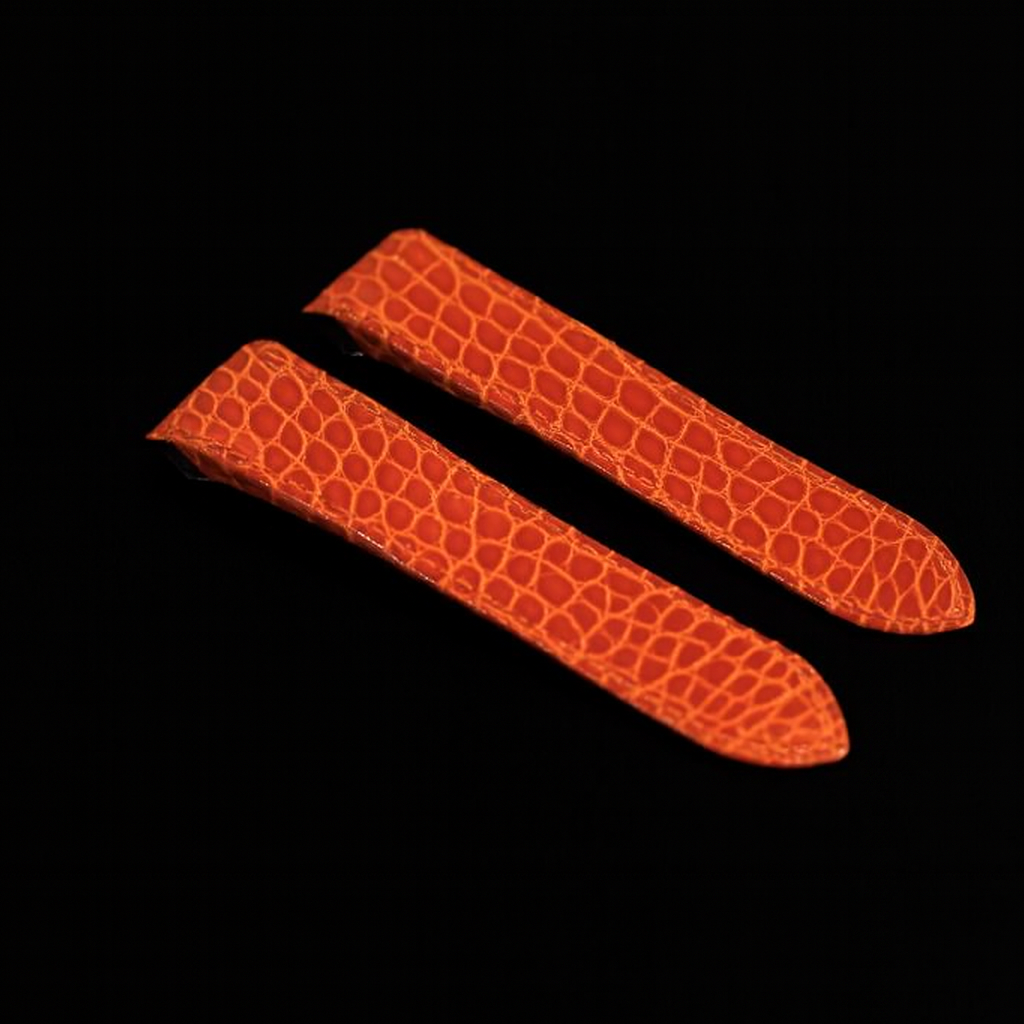 ORANGE CROCODILE LEATHER STRAP