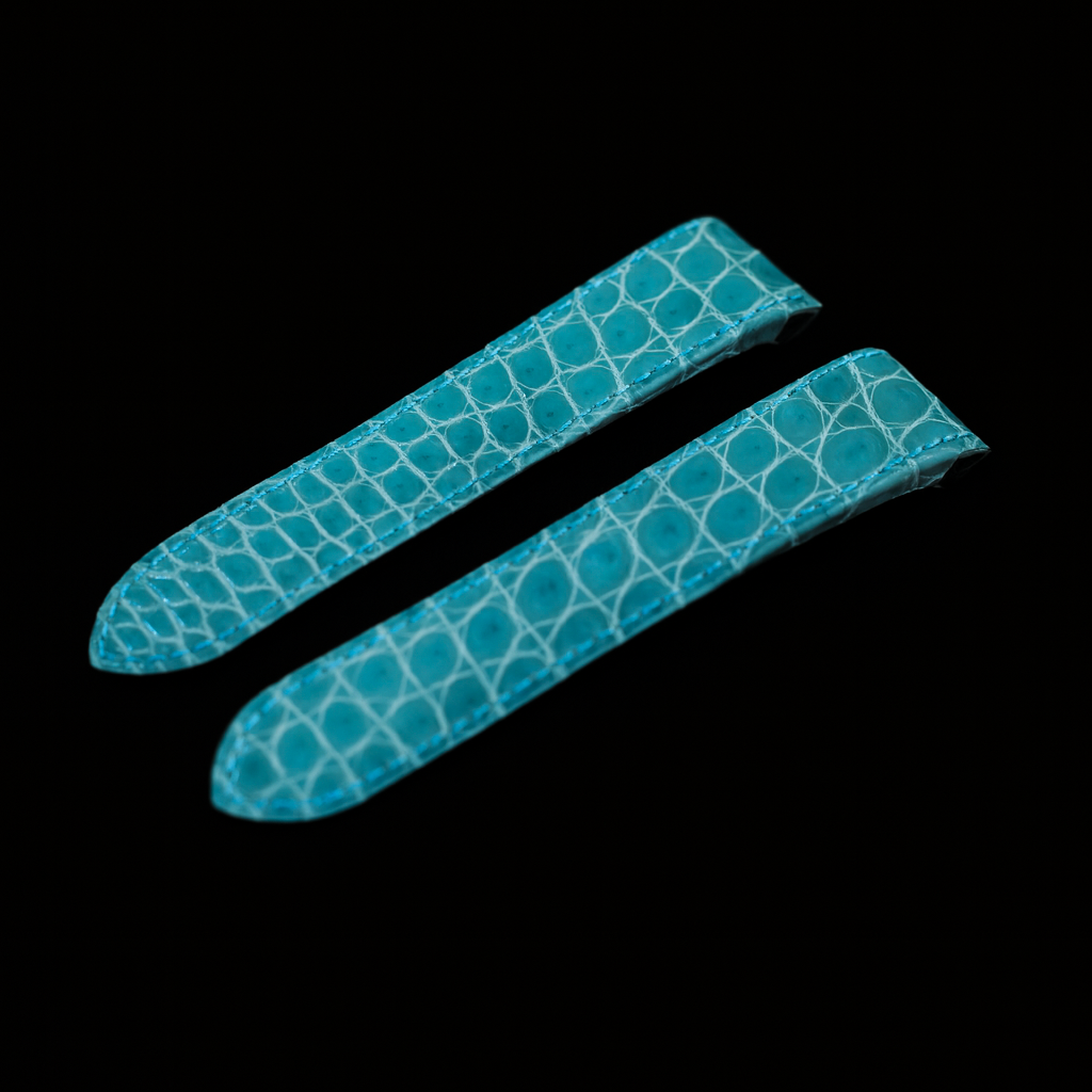 BLUE CROCODILE LEATHER STRAP