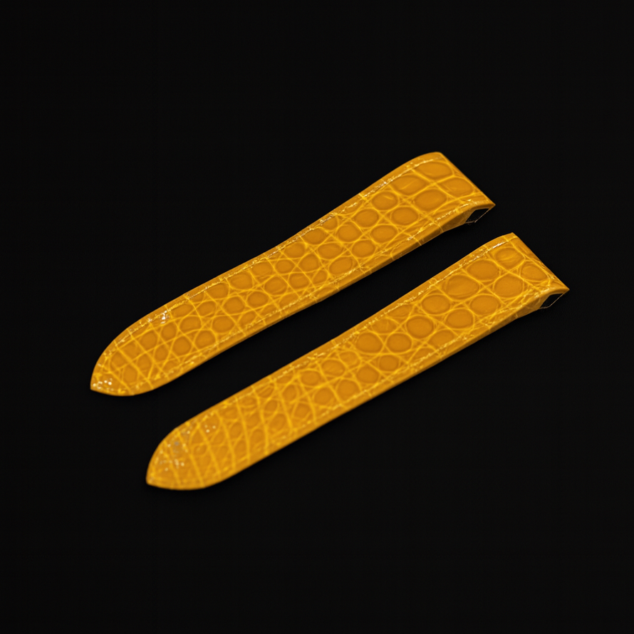 YELLOW CROCODILE LEATHER STRAP