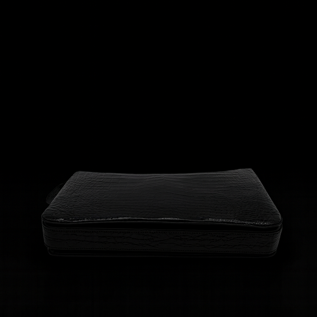 BLACK HANDMADE GENUINE CROCODILE BAG