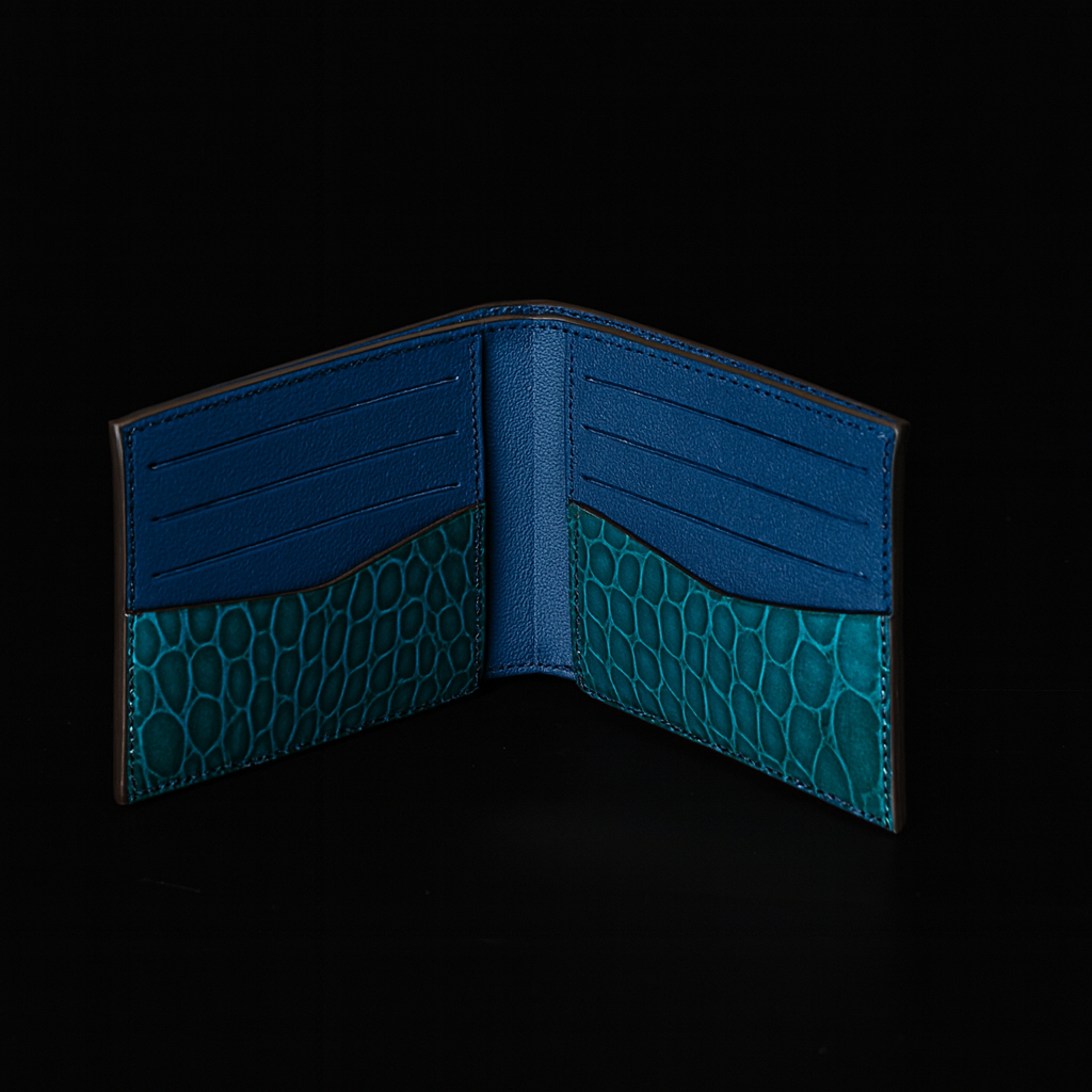 Green Crocodile leather wallet