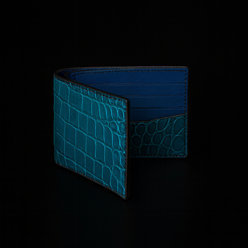 Green Crocodile leather wallet