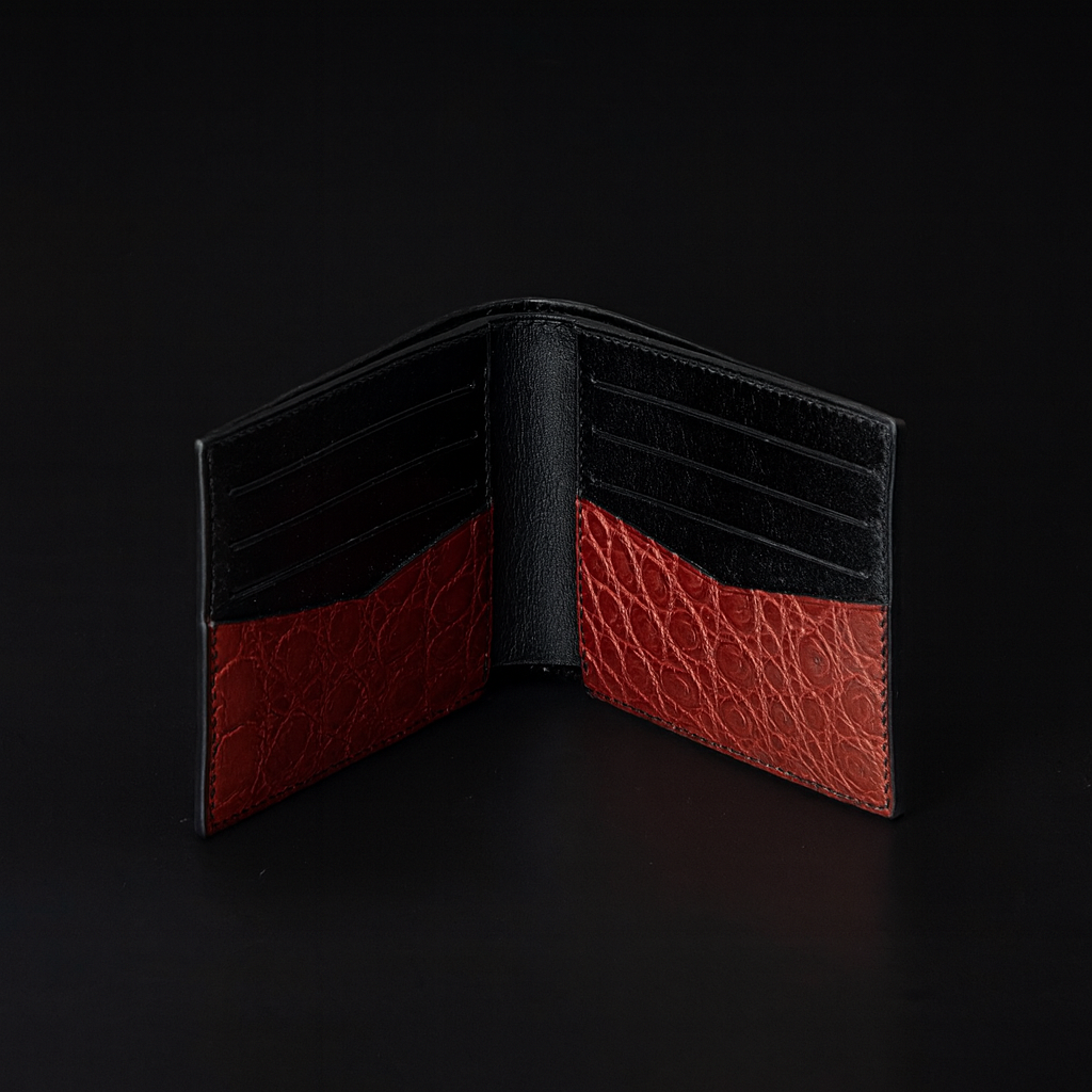 Red Crocodile leather wallet