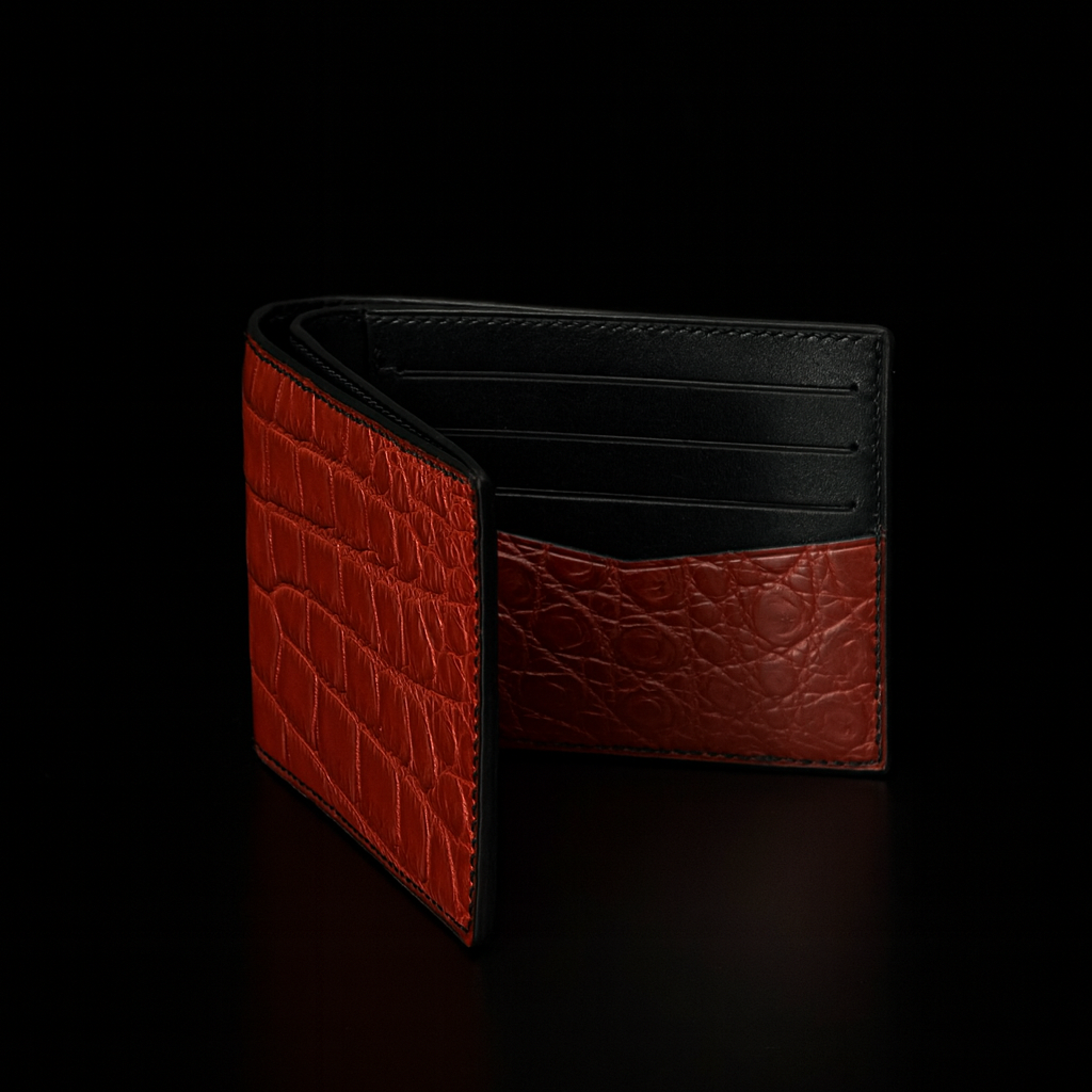 Red Crocodile leather wallet