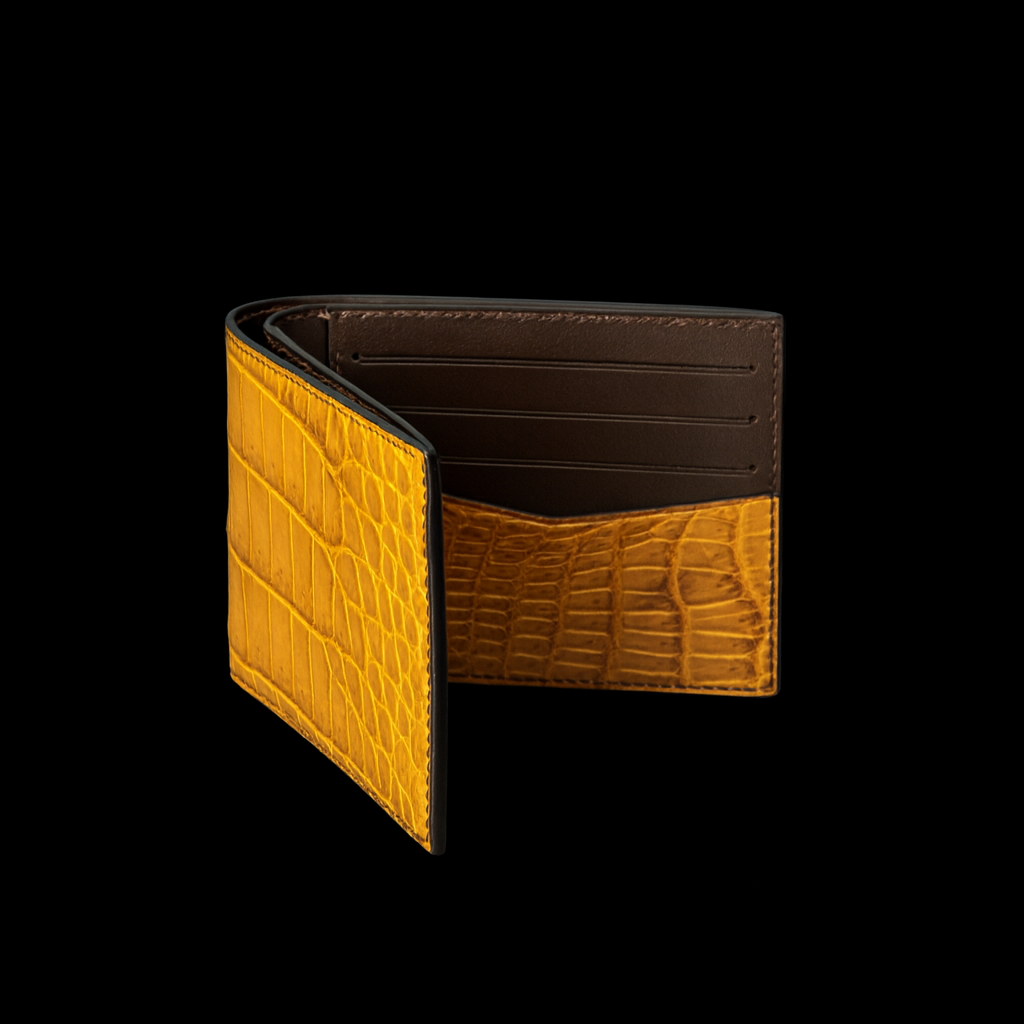 Orange Crocodile leather wallet