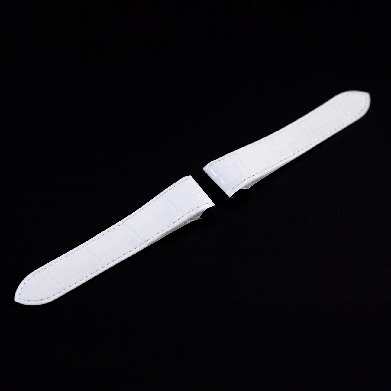 WHITE CROCODILE LEATHER STRAP