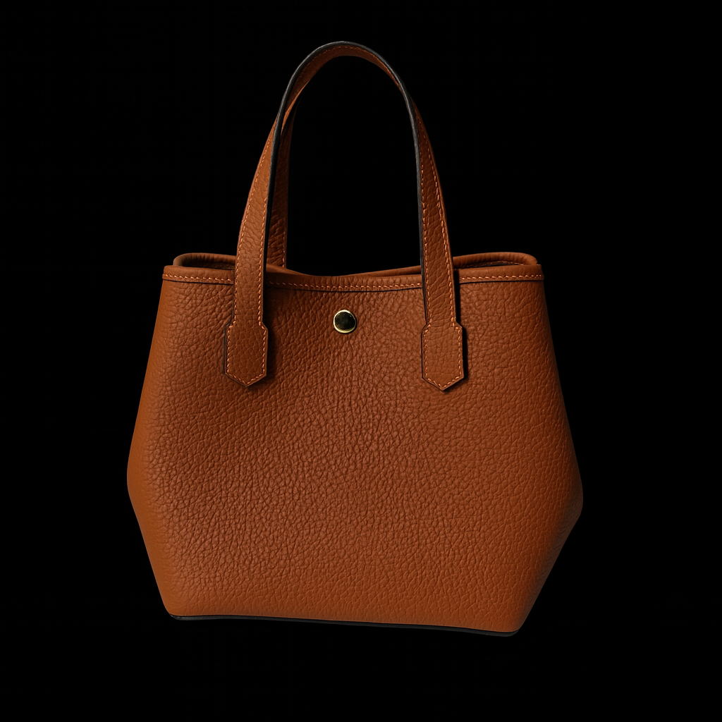 BROWN CALF LEATHER HANDBAG