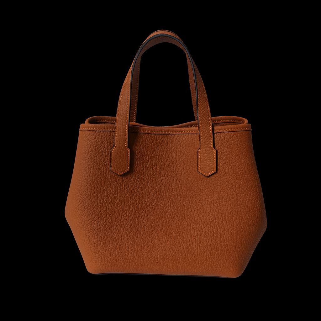 BROWN CALF LEATHER HANDBAG