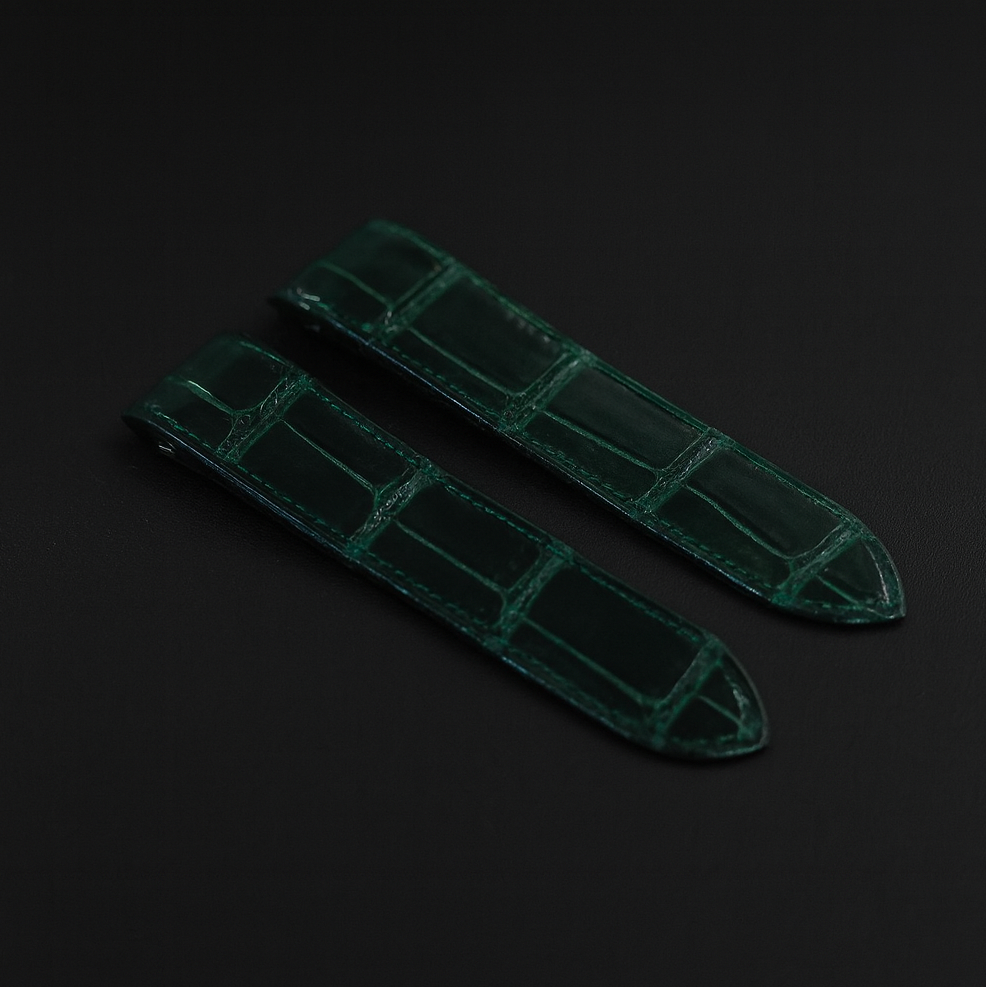 GREEN CROCODILE LEATHER STRAP