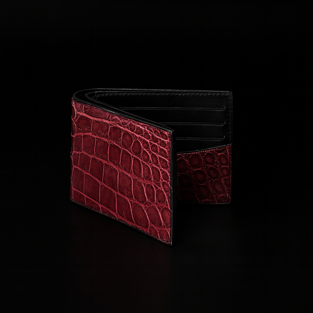 Red Crocodile leather wallet
