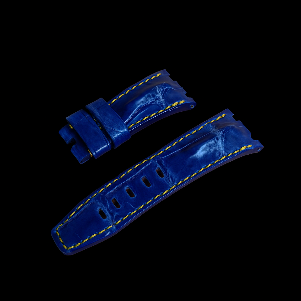 BLUE CROCODILE HORNBACK LEATHER STRAP