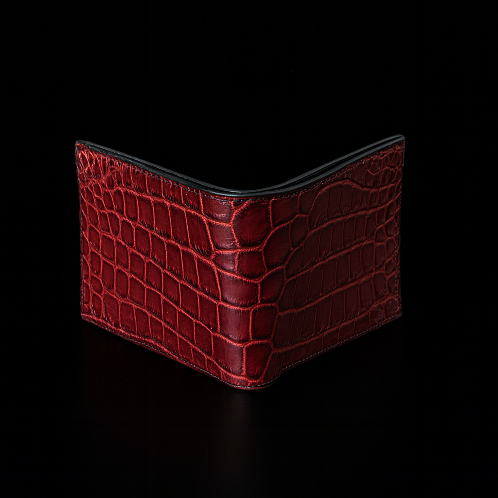 Red Crocodile leather wallet