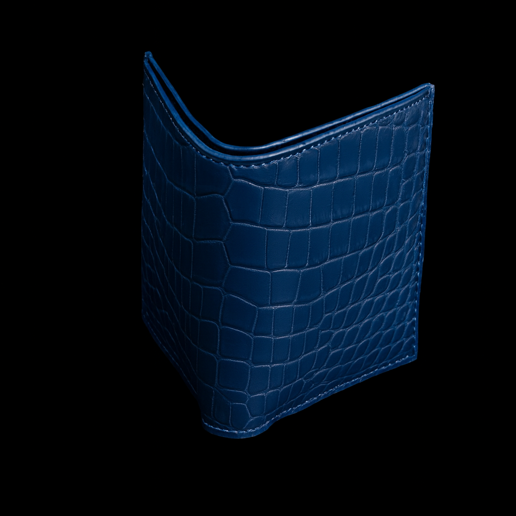 BLUE CROCODILE LEATHER WALLET