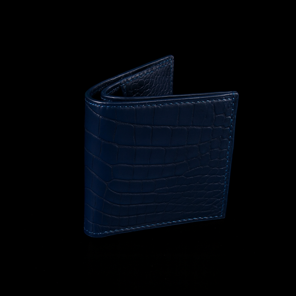 BLUE CROCODILE LEATHER WALLET
