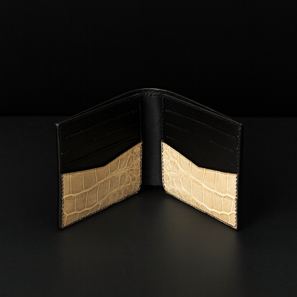 Beige Crocodile leather wallet