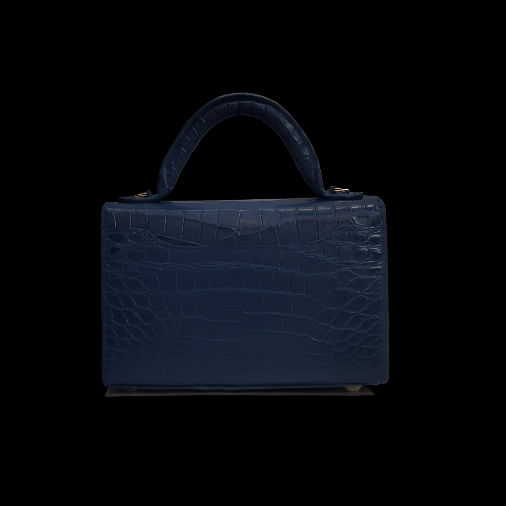BLUE HANDMADE GENUINE CROCODILE BAG