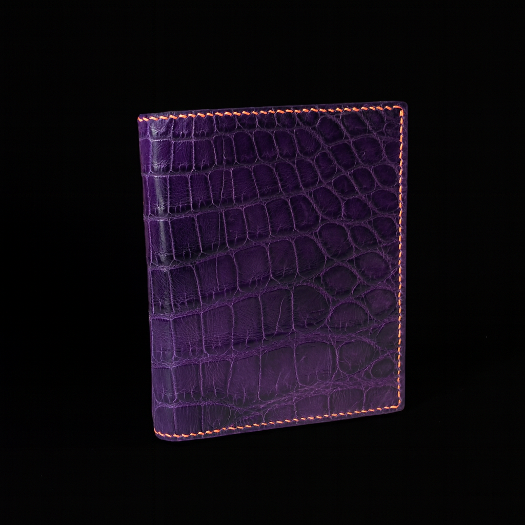 PURPLE CROCODILE LEATHER WALLET