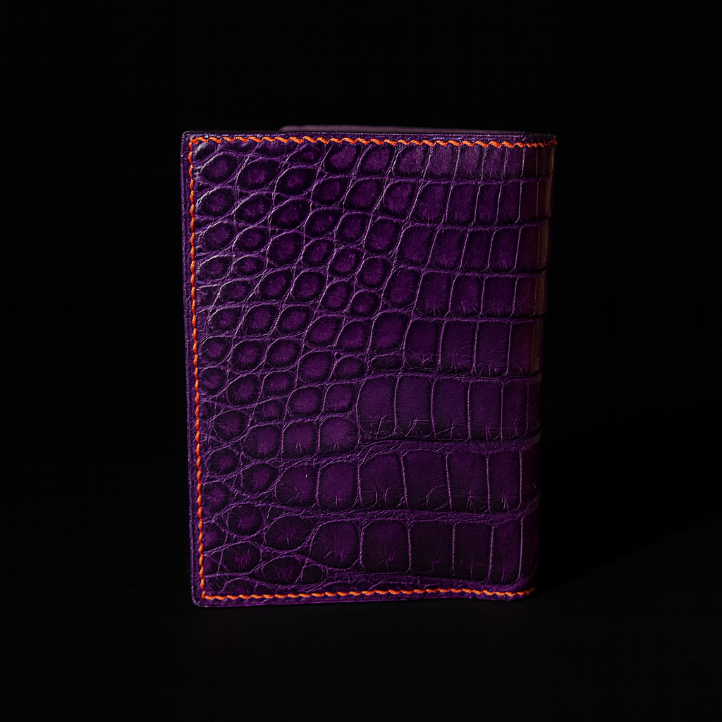 PURPLE CROCODILE LEATHER WALLET