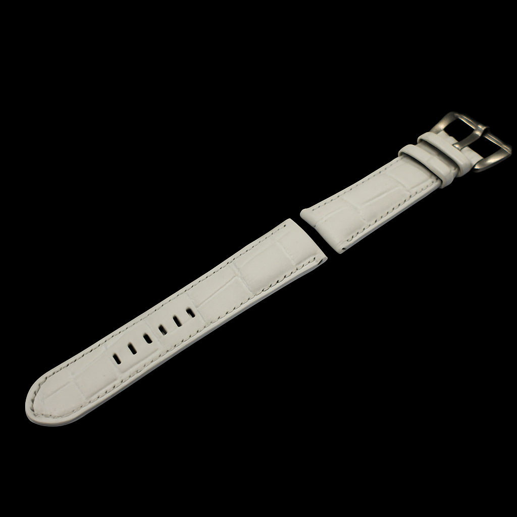 WHITE CROCODILE BELLY LEATHER STRAP